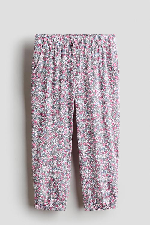 Woven joggers - white/pink floral