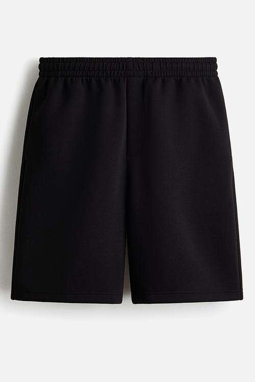 Relaxed fit interlock shorts - black