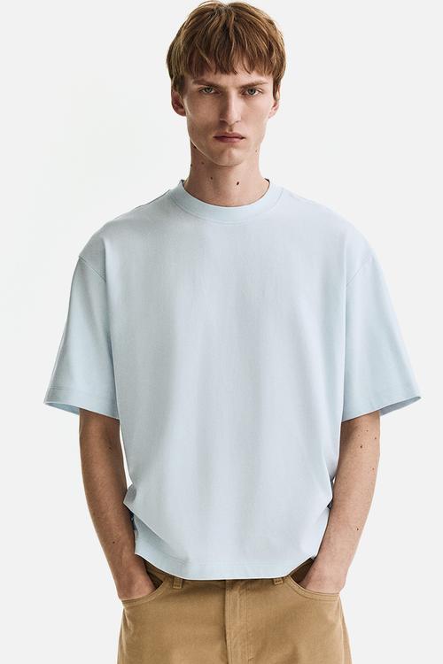 Loose fit boxy-style T-shirt - light blue
