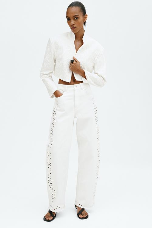 Broderie anglaise jeans - white