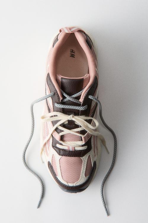 Chunky trainers - light pink/dark brown/white