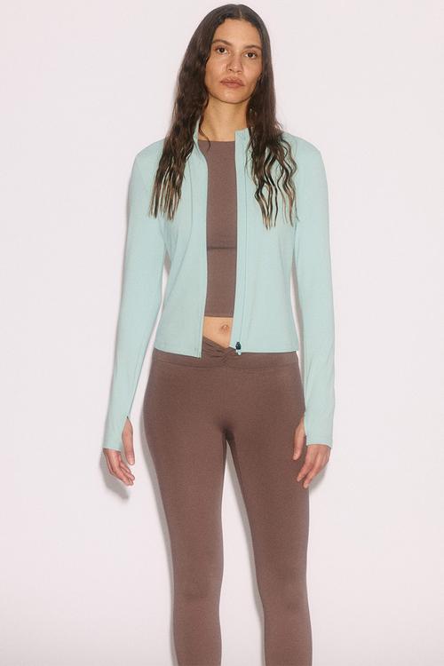 Zip-through sports jacket with softmove? - amazonite blue