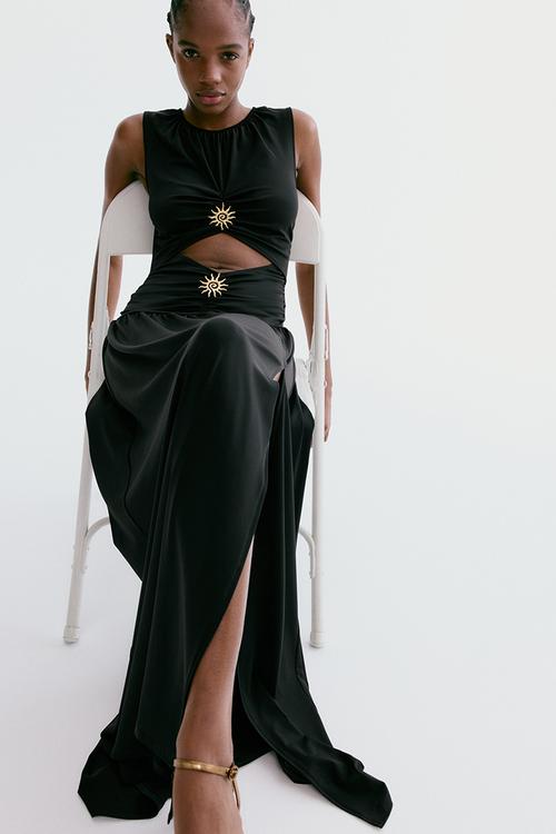 Cut-out maxi dress - black