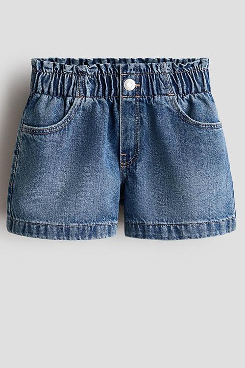 Loose fit denim shorts - denim blue