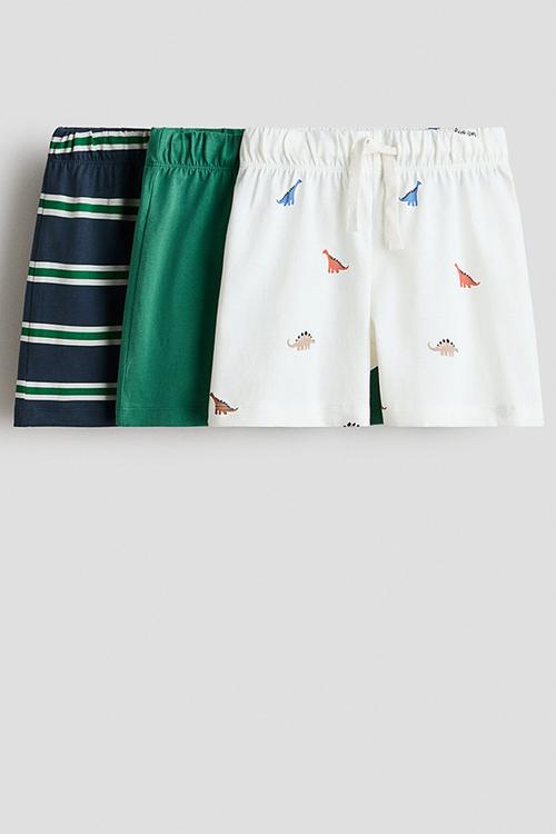 Pack cotton jersey shorts - green/dinosaurs