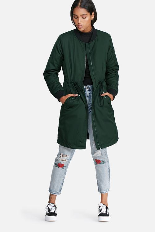 Ella long bomber jacket