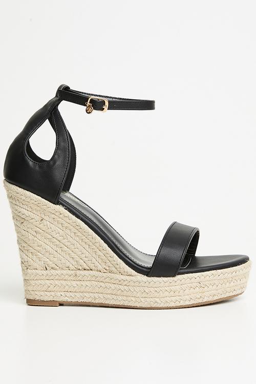 Moniker 12 cut-out platform wedge - black