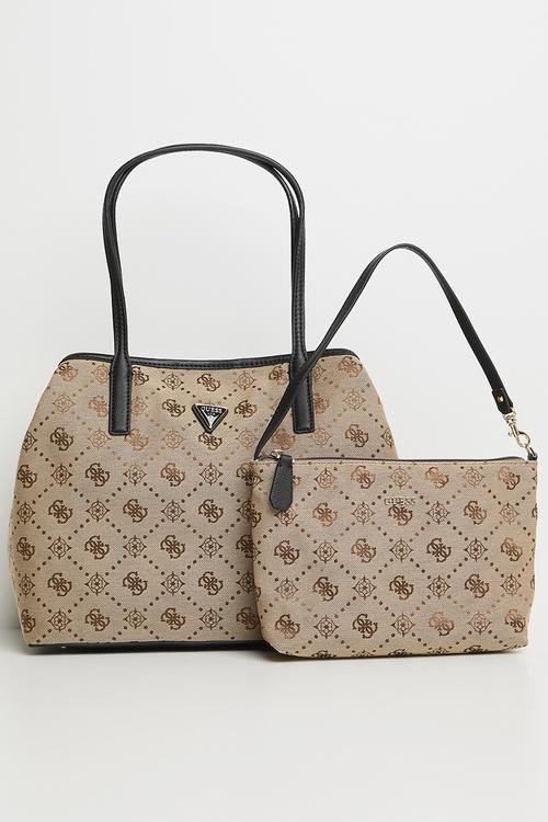 Victtoria 2 In 1 Tote -Latte Logo/Black