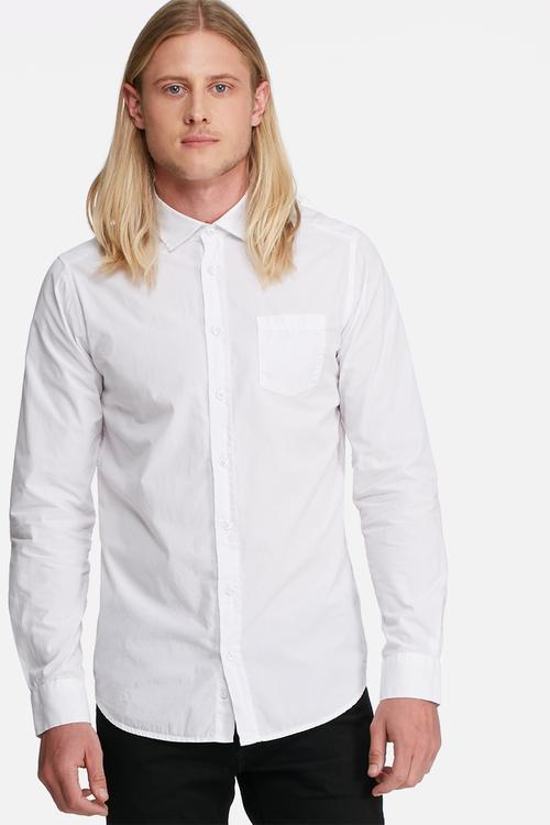 Regular fit 1 pocket poplin