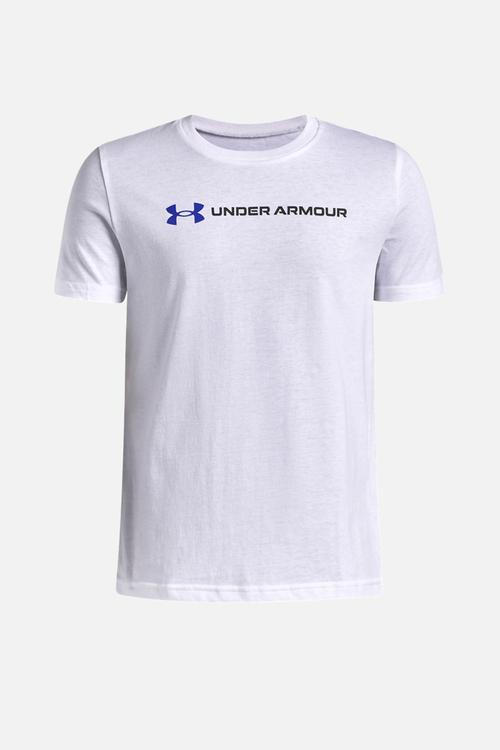 Ua b logo wordmark short sleeve - white