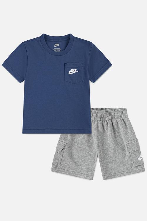Nkb B Nsw Pkt Tee Ft Short Set - Dk Grey Heather
