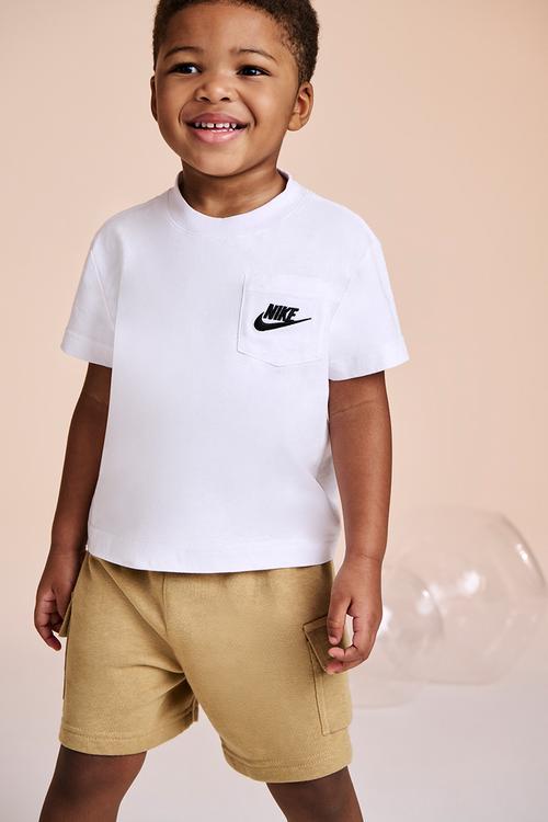 Nkb B Nsw Pkt Tee Ft Short Set - Parachute Beige