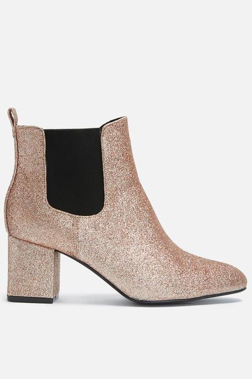 Glitter heeled chelsea boot