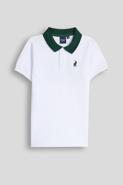 Boys Neil Sport Printed Golfer - White