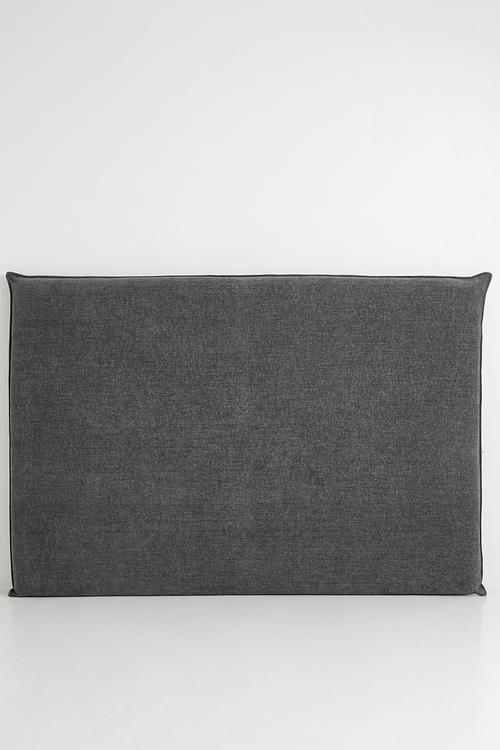 Sabie Slip Cover Queen Headboard Plush Linen - Charcoal