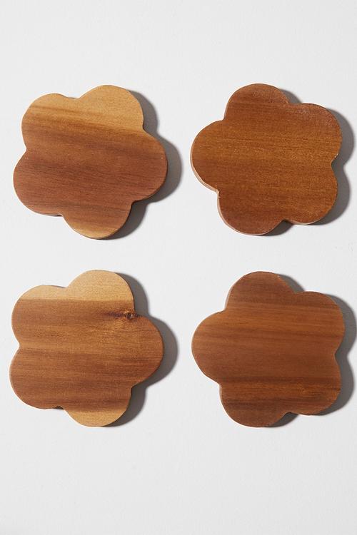 Home Classix Acacia Wooden Coaster 4pc Set 