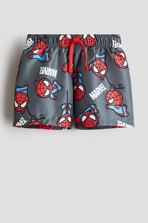 Printed swim shorts - dark grey/marvel comics