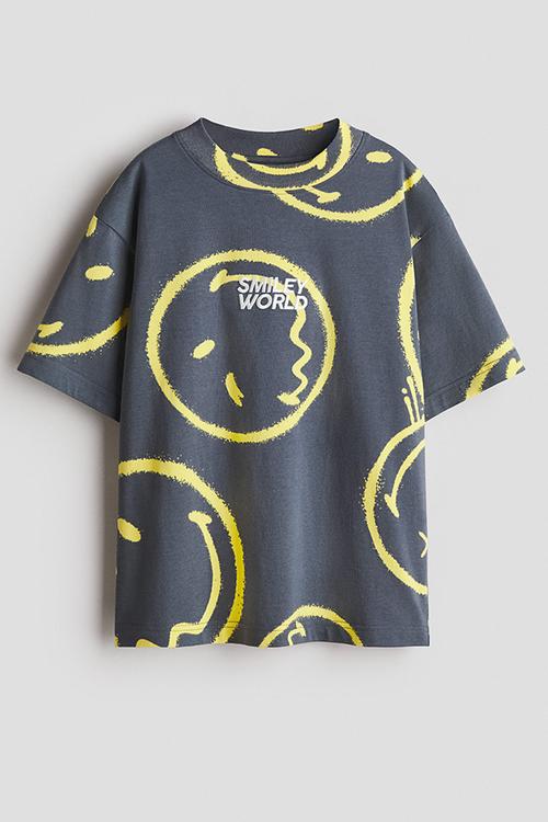Printed T-shirt - dark grey/smileyworld®