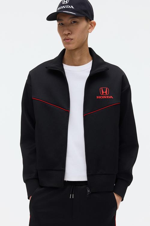 Loose fit scuba track jacket - black/honda