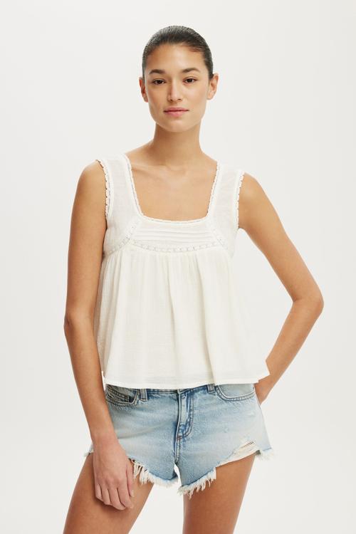 Sunspell Scoop Neck Tank - Gardenia
