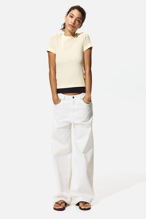 Cotton t-shirt - pale yellow