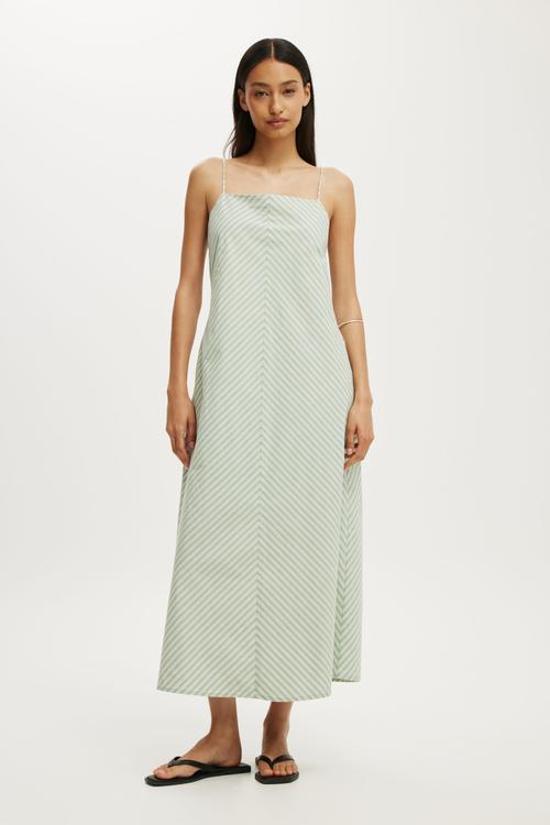 Harper Strappy Maxi Dress - Pistachio Crumble Stripe