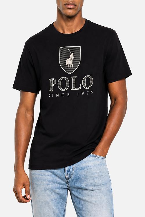 MENS CREW NECK PRINTED  SS TEE - Black