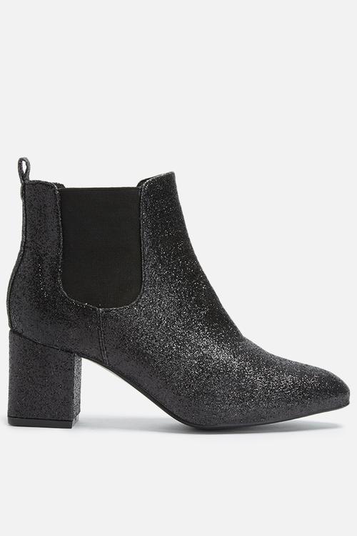 Glitter heeled chelsea boot