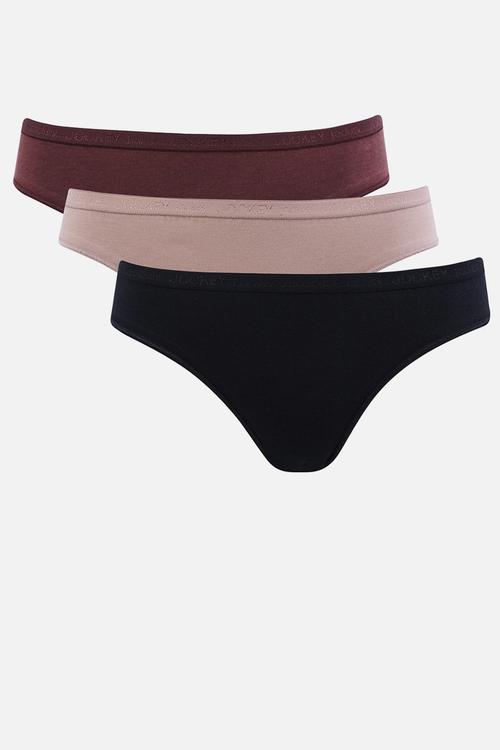 3 Pack forme cotton viscose bikini - multi