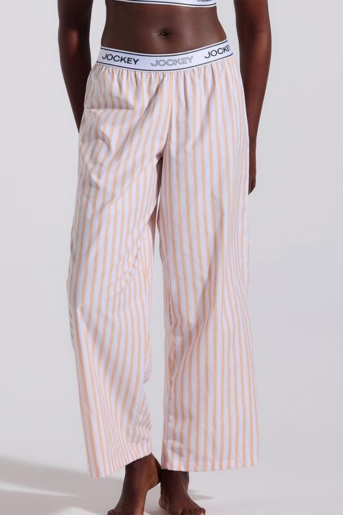 Easy edit woven stripe pj pants - orange & pink stripe