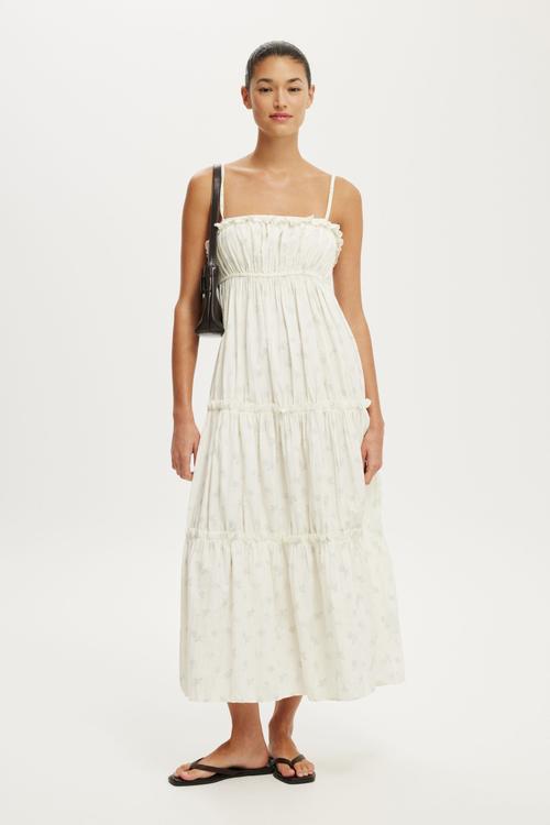 Poppy Tiered Maxi Dress - Thea Ditsy Blue