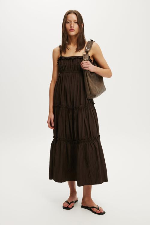 Poppy Tiered Maxi Dress - Dark Oak