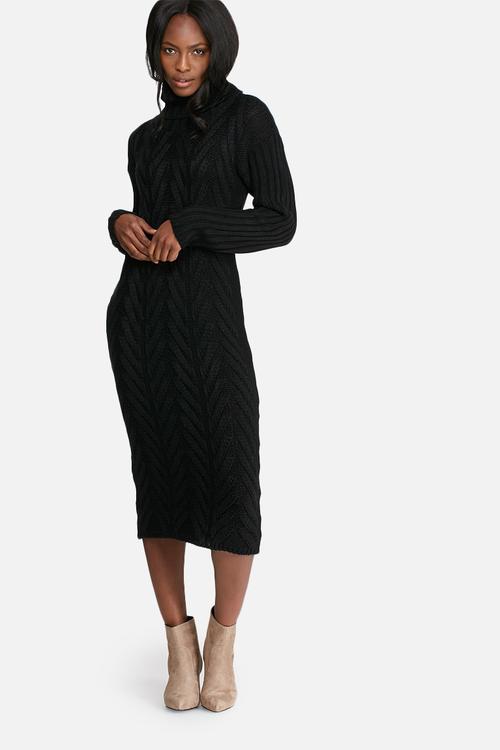 Cabled midi dress