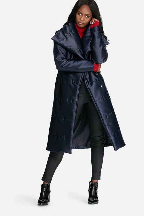 Longer Length belted padded coat