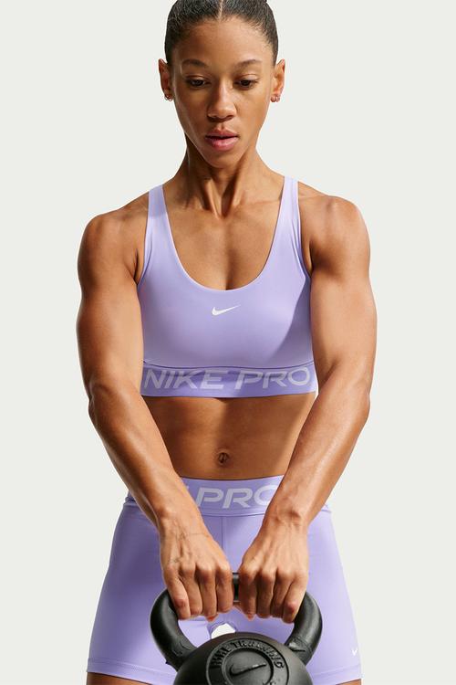 W Nk Pro Light-Support Non-Padded Sports Bra - Purplepulse/White