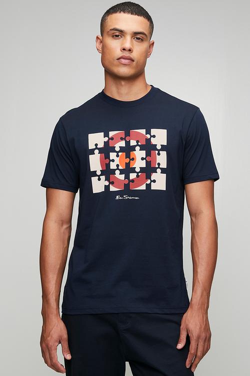 Puzzle Target Tee Shirt - Navy