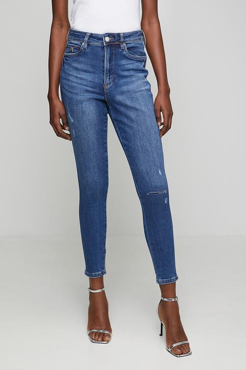Ladies zoe contour curvy dark wash skinny - dark blue