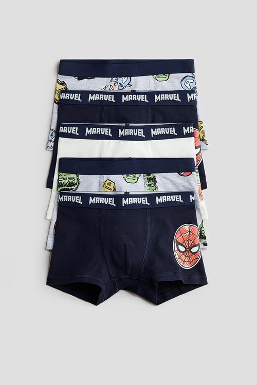5-pack trunks - light grey marl/marvel comics