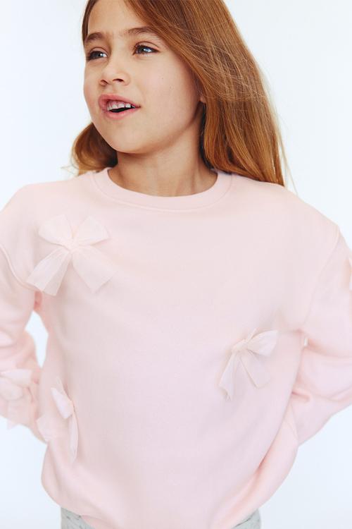 Motif-detail sweatshirt - light pink/bows