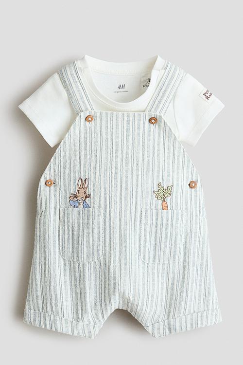2-piece cotton set - light blue/peter rabbit