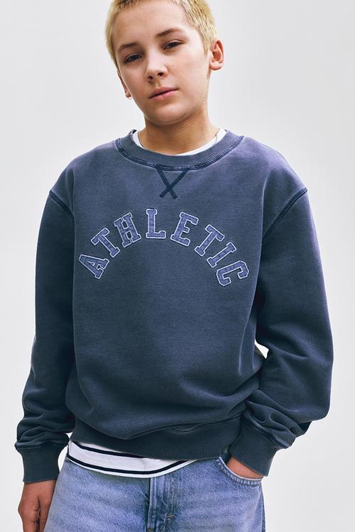 Motif-detail sweatshirt - dark blue/athletic