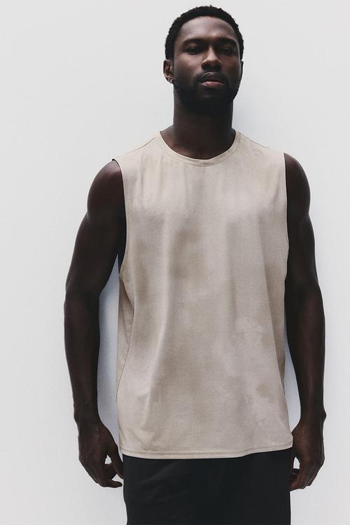 Regular fit sports vest top with drymove™ - beige
