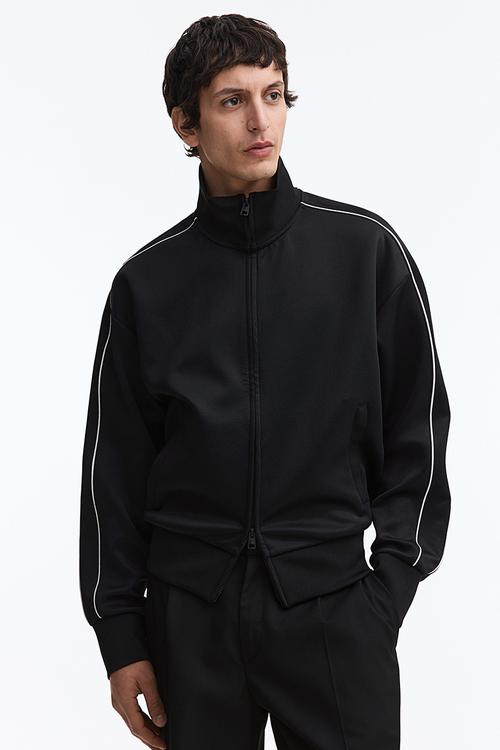 Loose fit track jacket - black