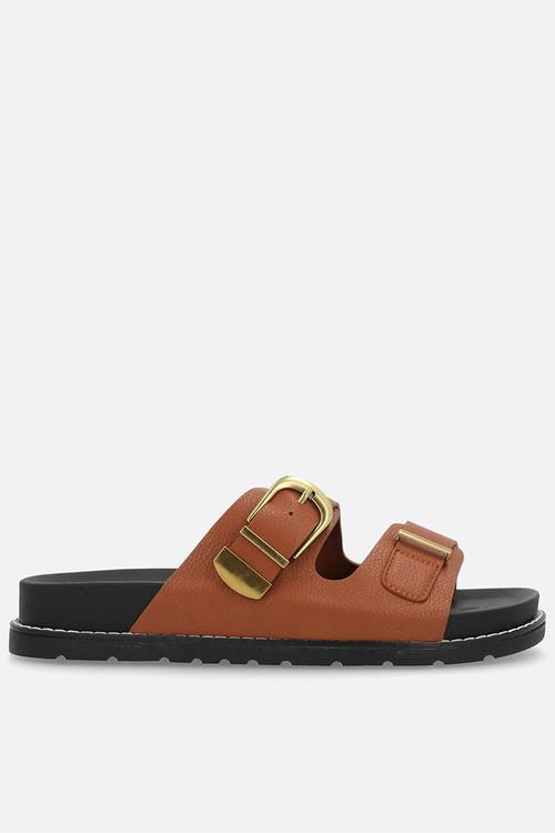 Moss two strap slide - tan