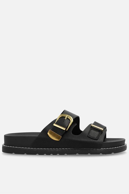 Moss two strap slide - black