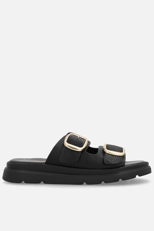 Becka two strap slide - black