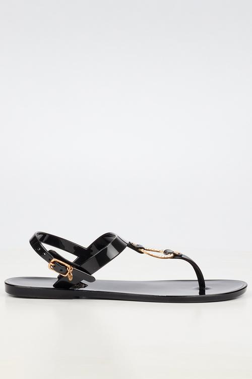 Birdy 1 diamante trim jelly sandal - black
