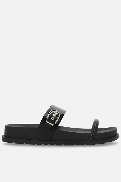 Lily two strap slide - black