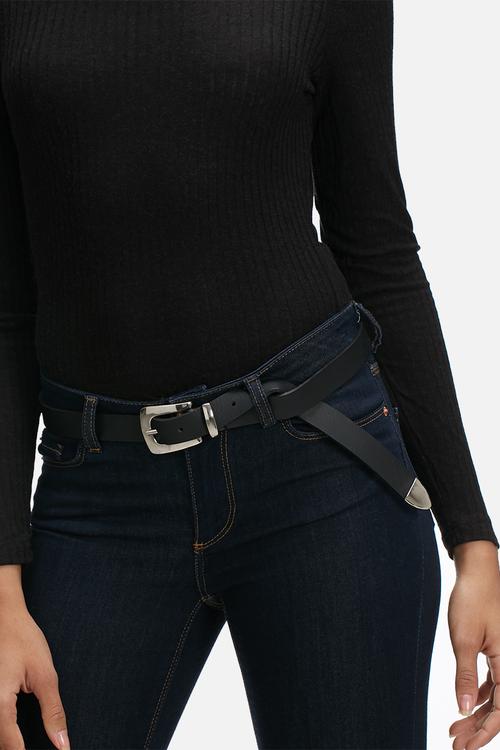Leather tipped belt 