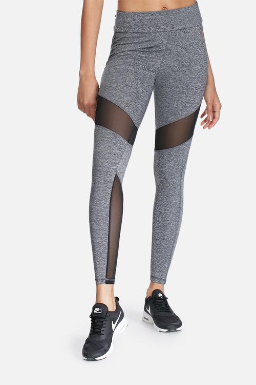 Active mesh insert full length sports leggings